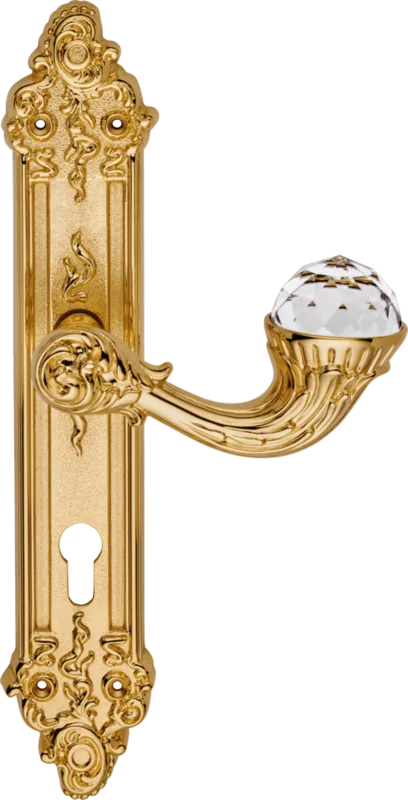 Manilla con placa para puerta brilliant crystal con cristal de swarovski®, bocallave a 47 mm