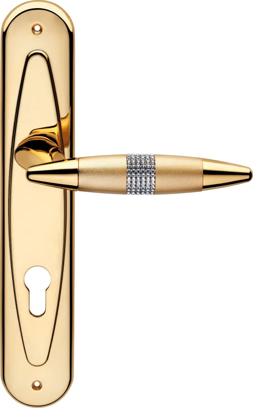 Manilla con placa para puerta havana mesh con cristales swarovski®, bocallave a 70 mm