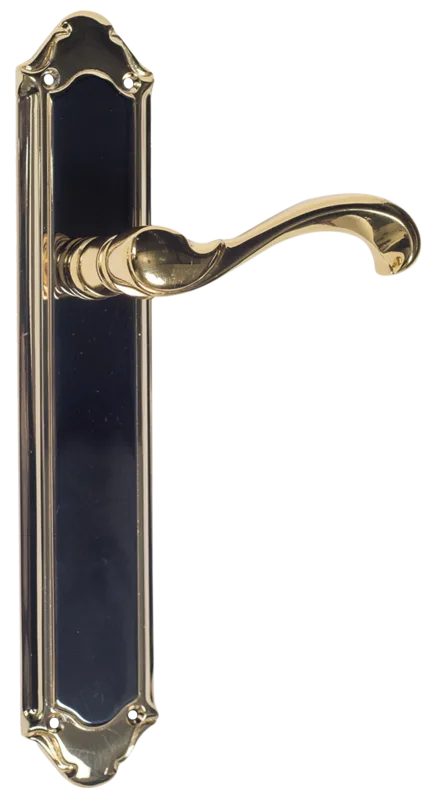 Manilla de placa para puerta prisma clásica de latón color