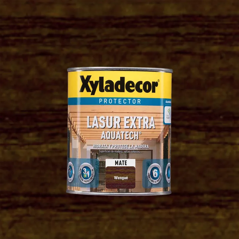 Protector madera exterior color wengué para caseta de jardín, ventana, puerta, valla, persiana xyladecor mate 750 ml base agua