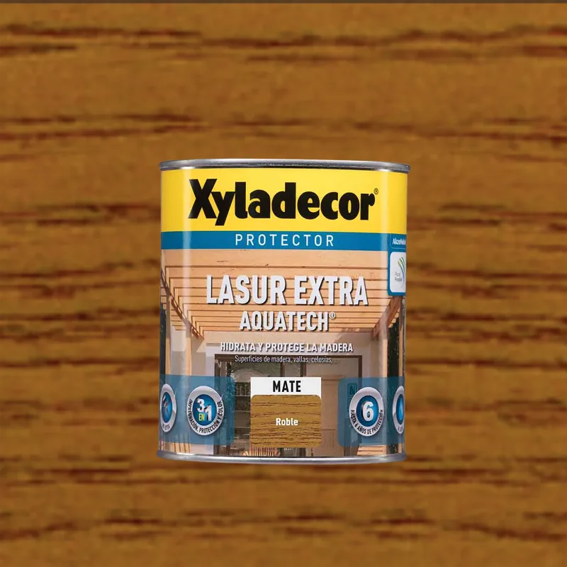 Protector madera exterior color roble para caseta de jardín, ventana, puerta, persiana, valla xyladecor mate 2.5l base agua