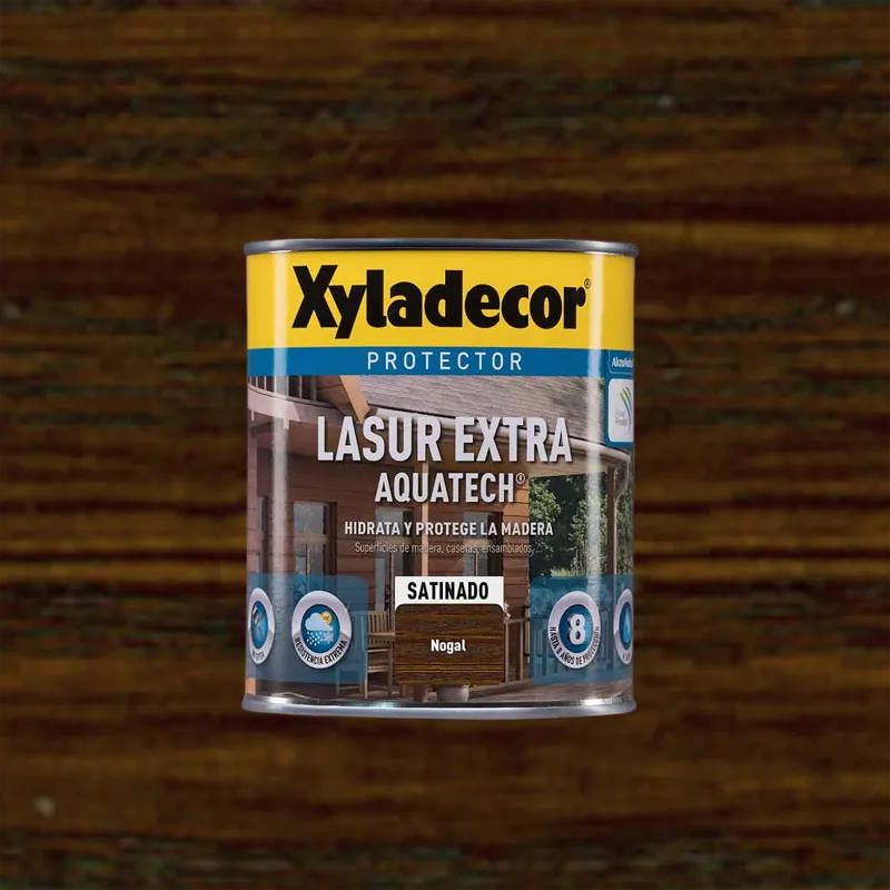 Protector madera exterior color nogal para caseta de jardín, ventana, puerta, persiana, valla xyladecor satinado 2.5l base agua
