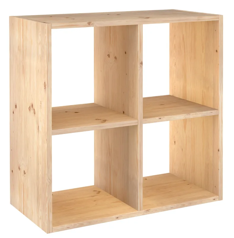 Estantería de madera en kit dinamic de 70,8x70,8x33 cm y 50 kg max, por balda