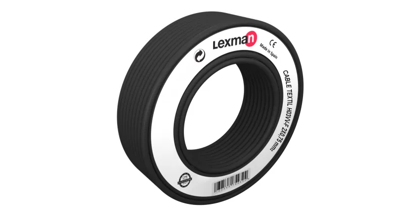 Manguera textil lexman h03vv-f negro 2x0,75 mm² 3 m