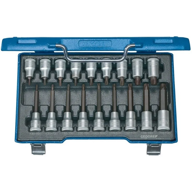 Gedore itx 19 lkp jeu de tournevis 1/2 18 pièces tx t20-60