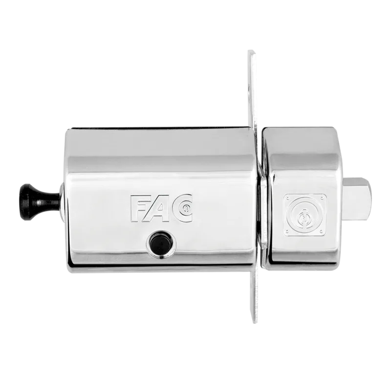 Cerrojo de seguridad fac 446-rp/80 magnet uve llave-botón, 80 mm ancho niquelado