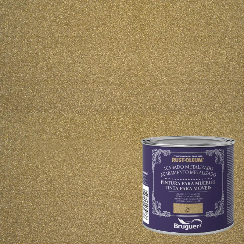 Pintura para muebles efecto metalizado rust-oleum 125 ml oro