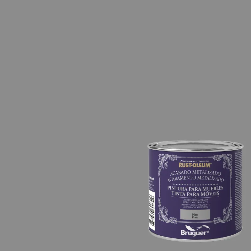 Pintura para muebles efecto metalizado rust-oleum 125 ml plata