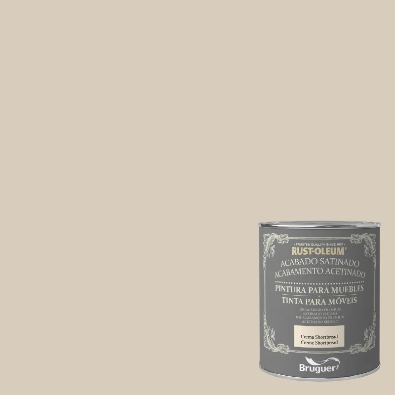 Pintura para muebles efecto satinado rust-oleum 750 ml crema