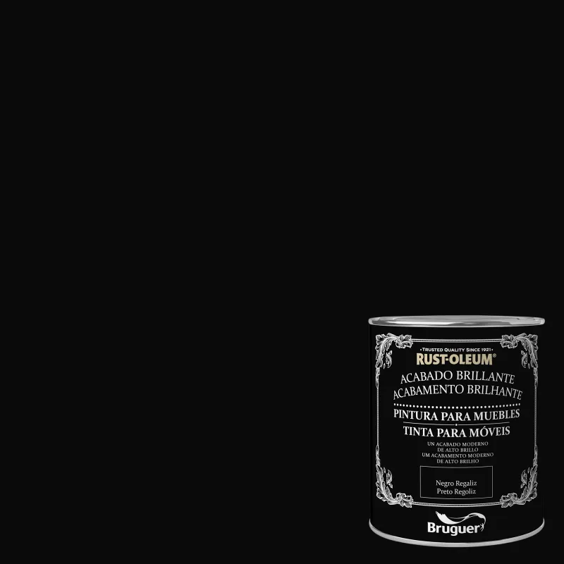 Pintura para muebles efecto brillante rust-oleum 750 ml negro regaliza