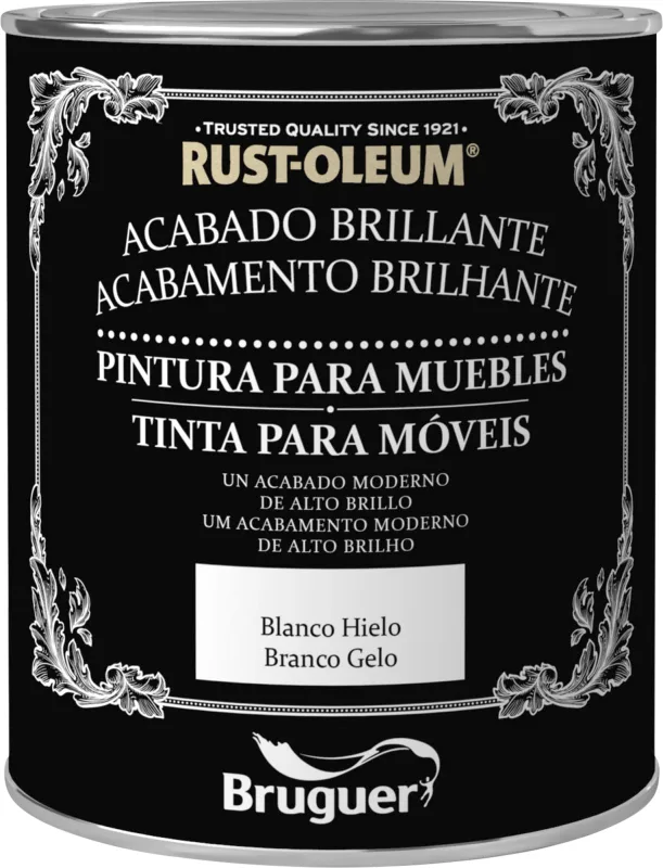 Pintura para muebles efecto brillante rust-oleum 750 ml blanco hielo