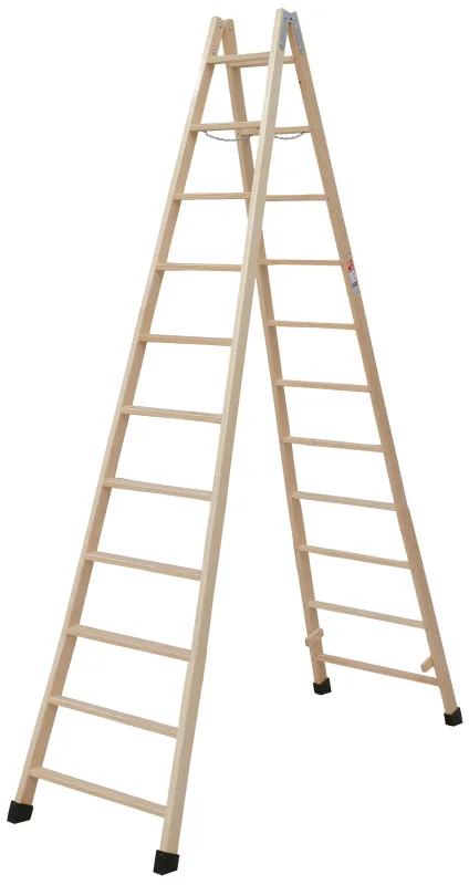 Escalera multiposición madera 11 peldaños escaleras villar altura máxima de trabajo 3,7 m