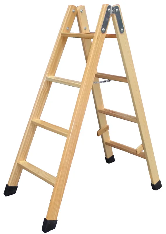 Escalera multiposición madera 4 peldaños escaleras villar altura máxima de trabajo 1,2 m