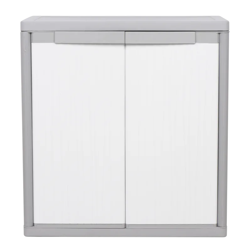 Armario bajo de resina wave xl 90x95x54 cm color gris 2 puertas