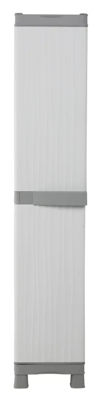 Armario escobero de resina 35x181.8x43.8 cm color gris 1 puerta