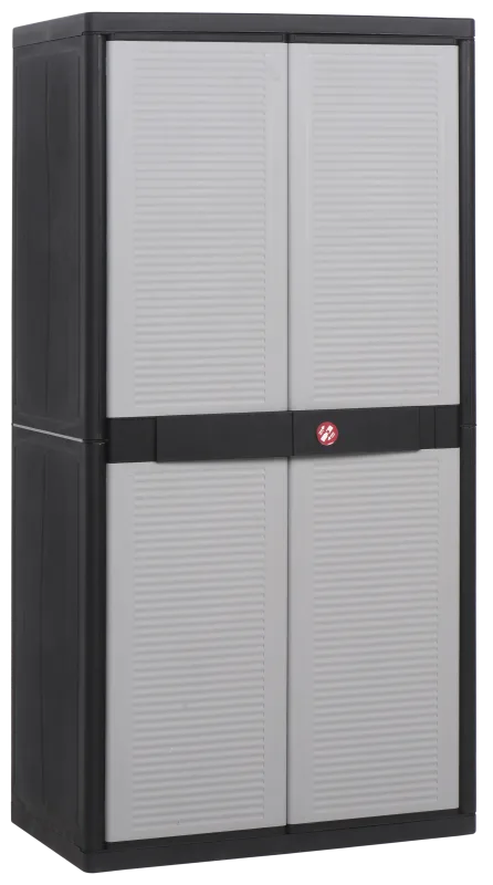 Armario alto baldas de resina jumbo 89.7x180x53.7cm color gris/negro 2 puertas