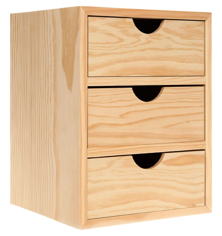 Cajonera de madera de 21x28x20cm