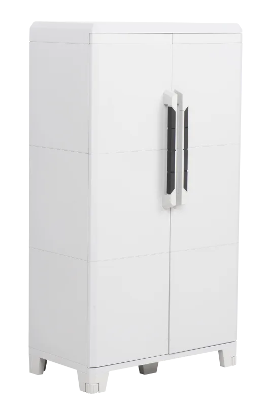 Armario alto baldas de resina transforming 78x143x44 cm color gris 2 puertas