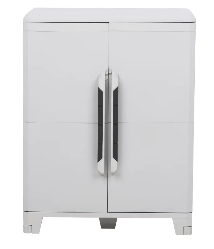 Armario bajo de resina transforming 78x102x44 cm color gris 2 puertas