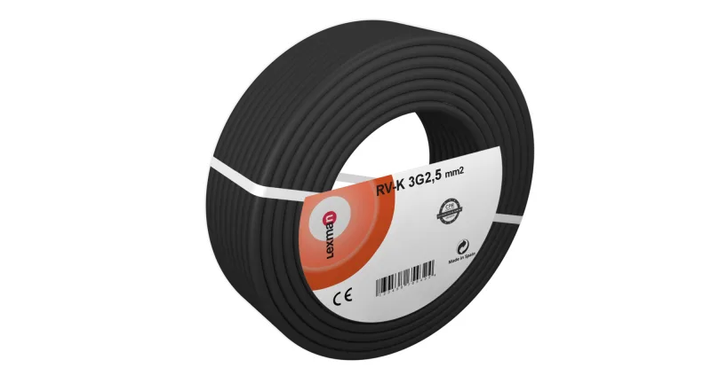 Manguera lexman h07rv-k negro 3x2,5 mm² 100 m