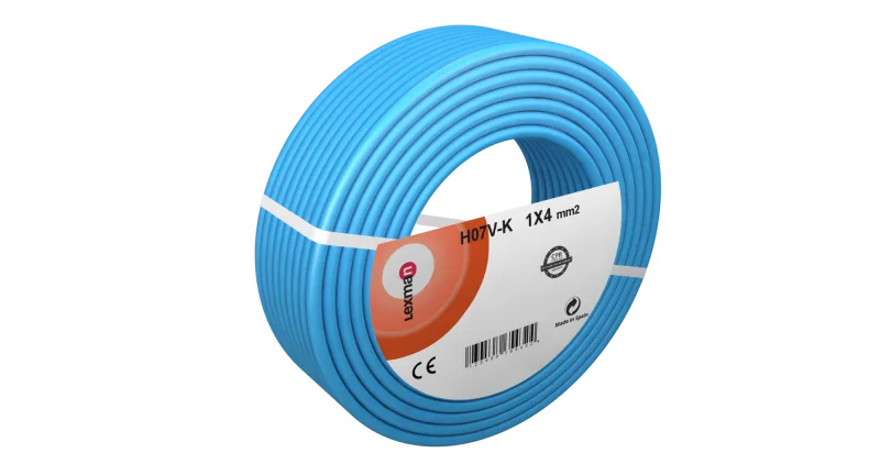 Cable eléctrico lexman h07v-k azul 4 mm² 50 m