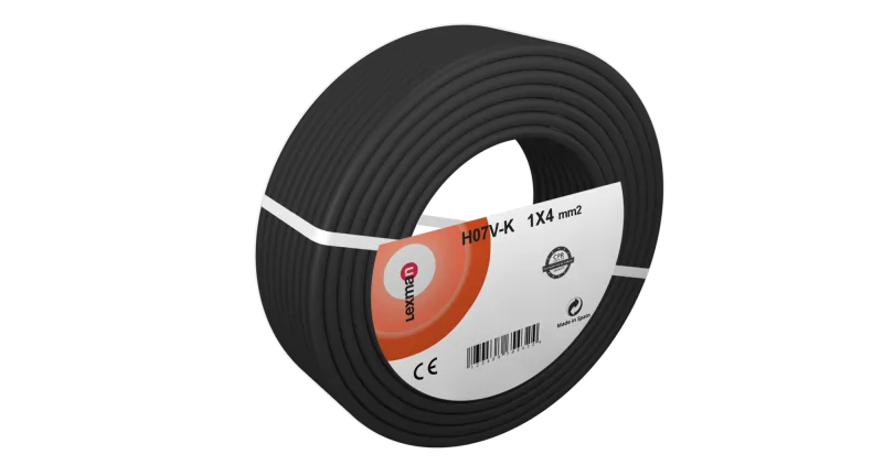Cable eléctrico lexman h07v-k negro 4 mm² 50 m
