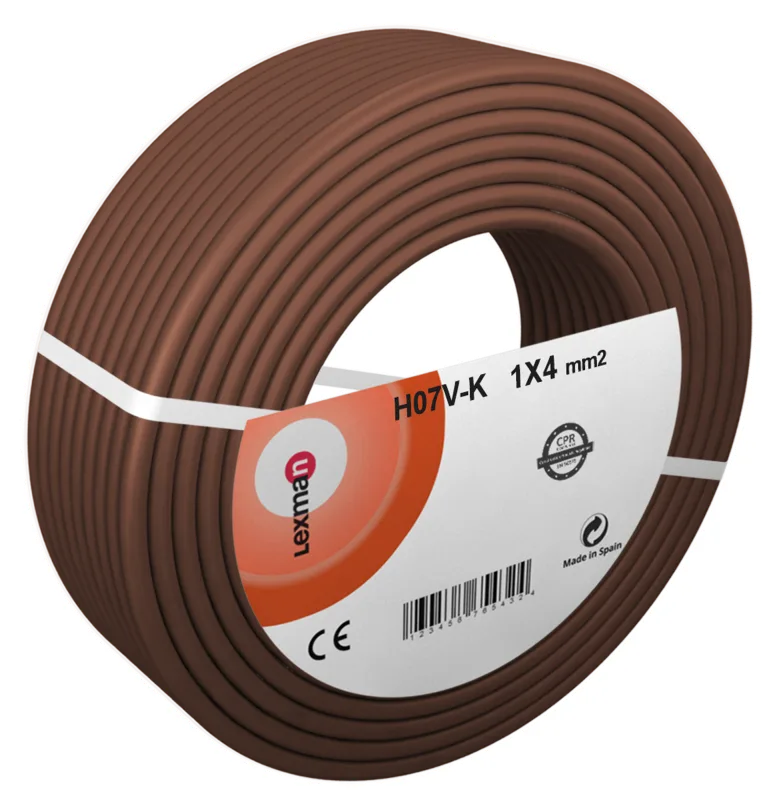 Cable eléctrico lexman h07v-k marrón 4 mm² 50 m