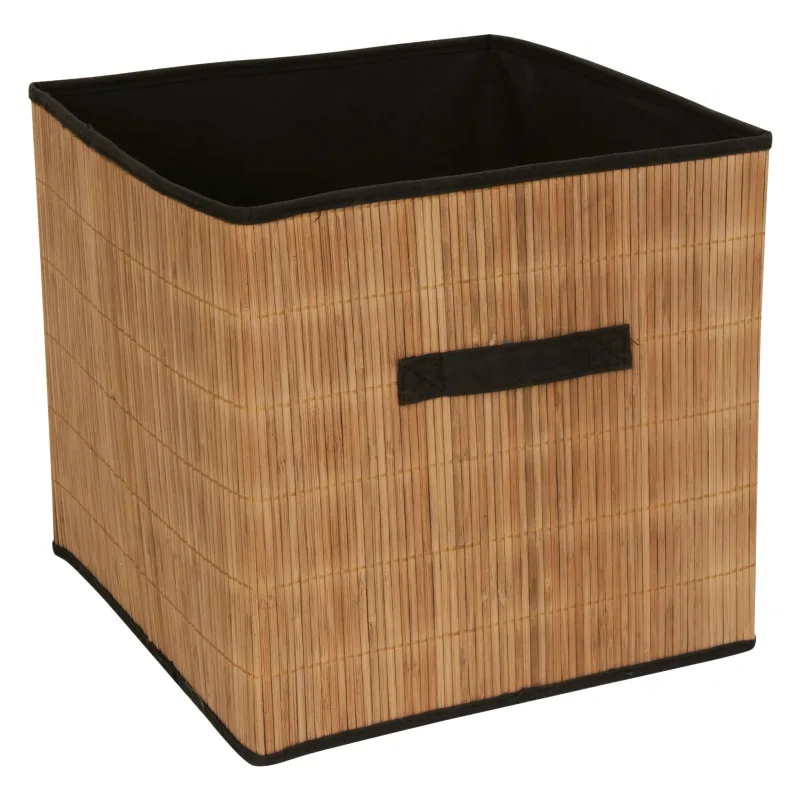 Cesta de bambú marrón bambu 33x33x30.5cm