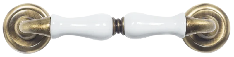 Tirador de puerta de latón bronce y porcelana