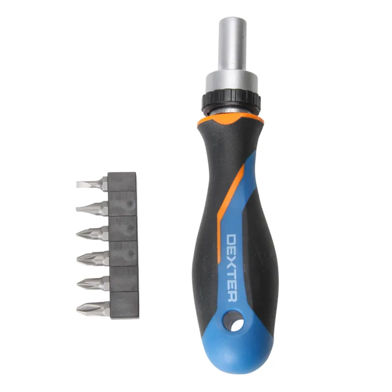 Destornillador dexter carraca + 6 puntas
