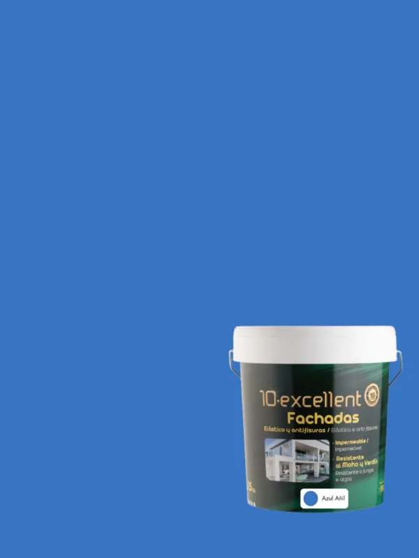 Pintura exterior color azul añil para fachada, cemento, hormigón excellence mate 15l base agua