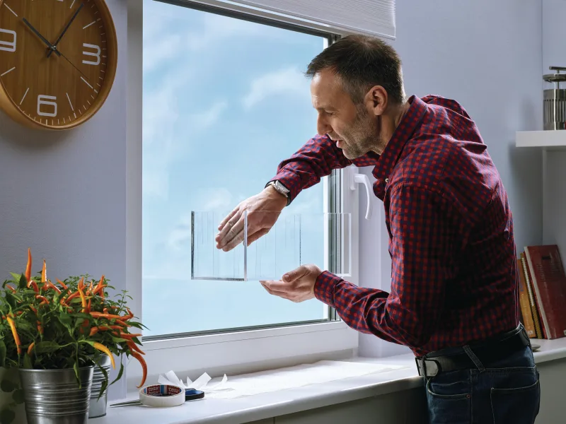 Cinta adhesiva de doble cara de 106x106 mm.