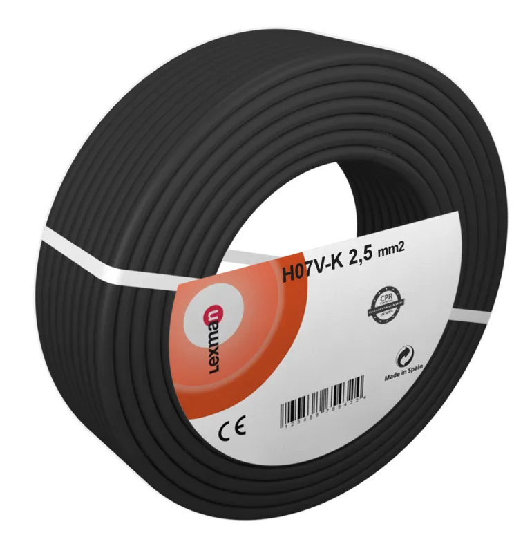 Cable eléctrico top cable h07v-k negro 2,5 mm² 200 m