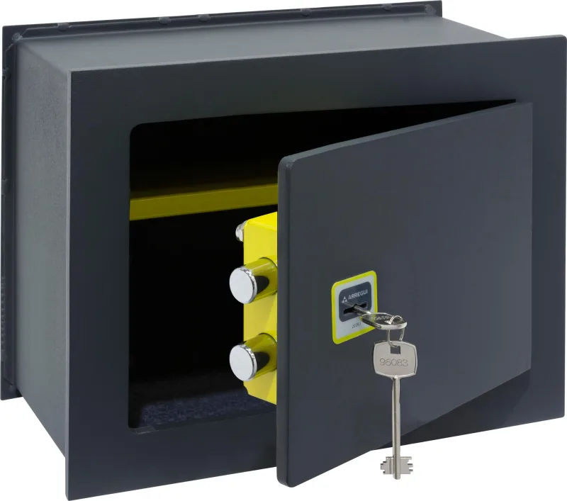 Caja fuerte para empotrar en pared arregui 281340 cerradura de llave 28x38x20 cm