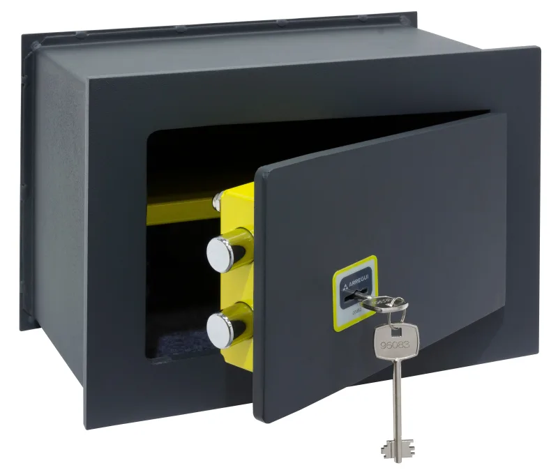 Caja fuerte para empotrar en pared arregui 281320 cerradura de llave 23x35x20 cm