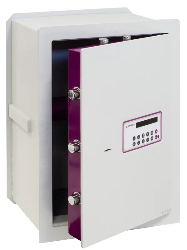 Arregui forma evolution 151080 caja fuerte de empotrar a pared con cerradura llave y codigo, caja doble seguridad fundo extensible 52 x 38,5 x 20/30cm