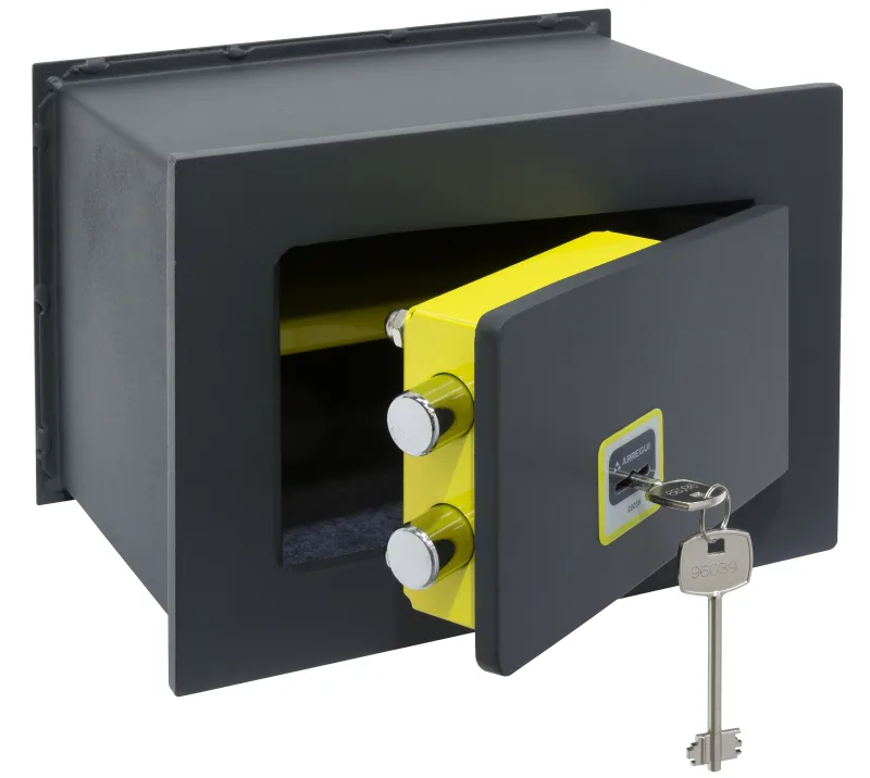 Caja fuerte para empotrar en pared arregui 281310 cerradura de llave 20x30x20 cm