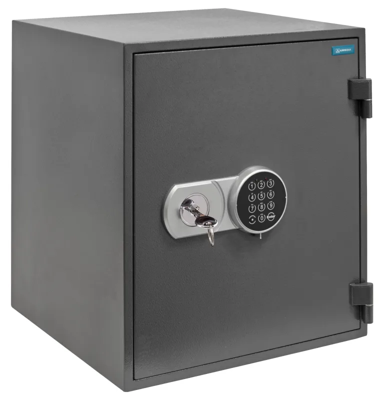 Caja fuerte ignífuga certificada arregui 41240 con código y llave, 51x45x43 cm