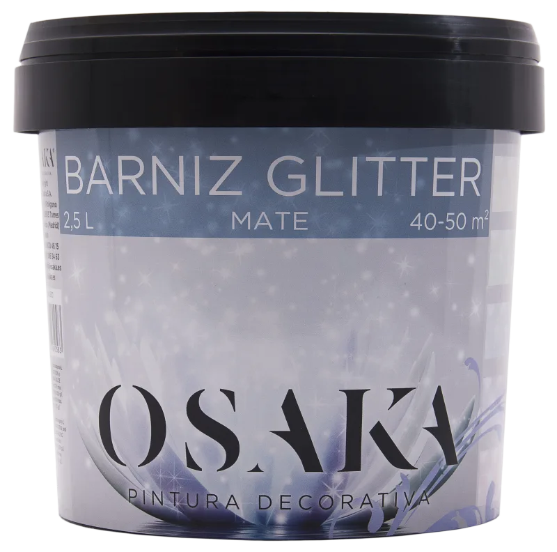 Barniz glitter osaka plata mate 2,5l