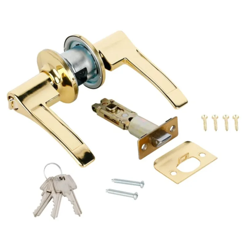 Juego de manilla barcelona de entrada en acabado latón pulido