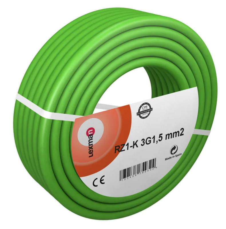 Manguera lexman rz1-k verde 3x2,5 mm² 50 m
