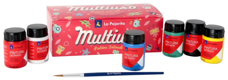 Kit pintura satinada multiusos la pajarita 6 colores