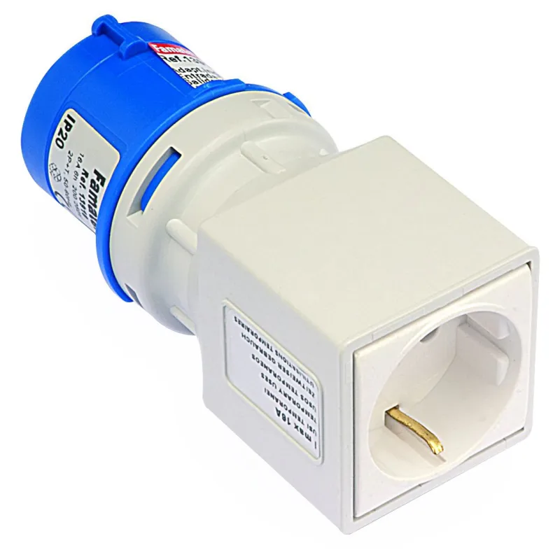 Adaptador de clavija famatel para base de enchufe 2p+ttl