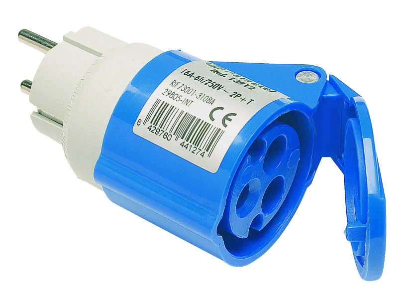 Adaptador de clavija famatel para base de enchufe 2p+ttl