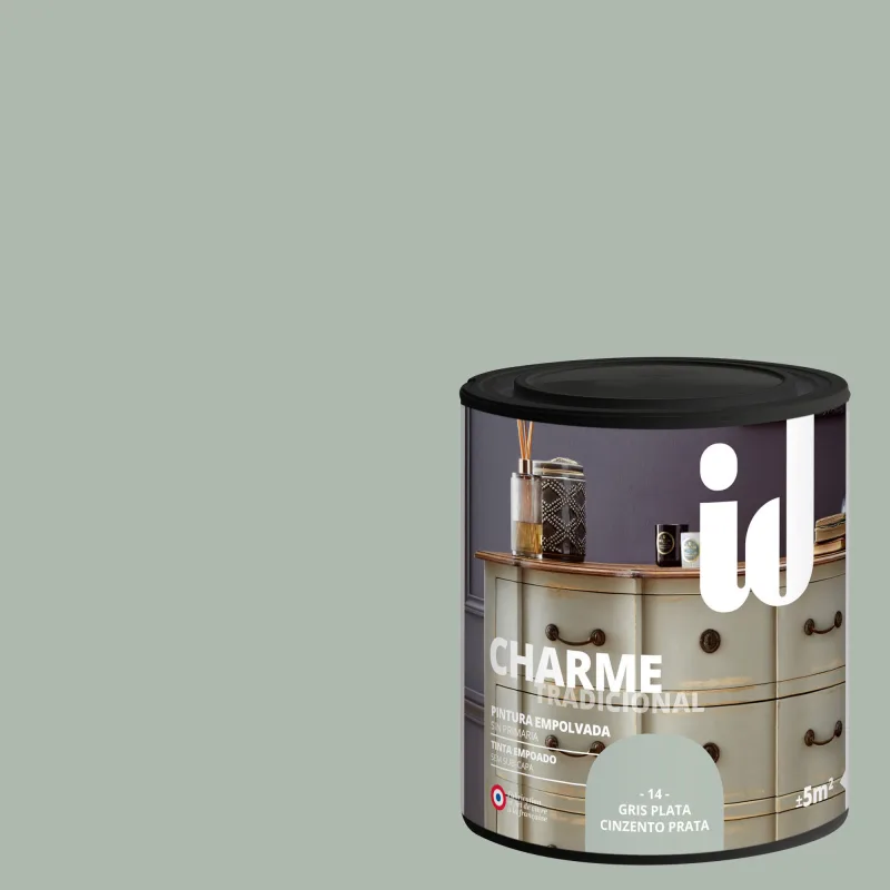 Pintura mueble y objeto id 0.5 l gris / plata multisoporte