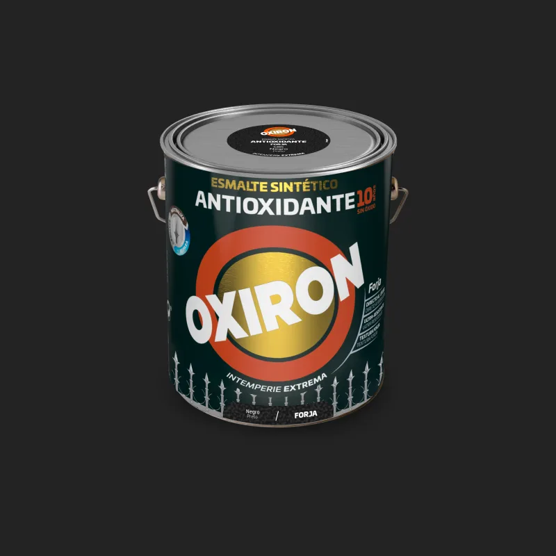 Pintura exterior color negro para hierro, reja, ventana, persiana titan metalizado 4l al disolvente aplicación directa sobre el óxido