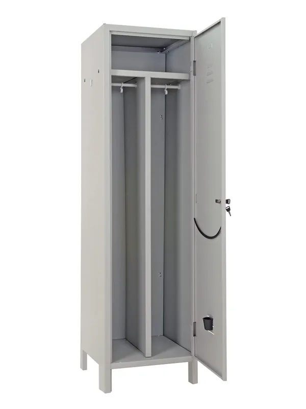 Armadio armadietto spogliatoio sporco pulito 2 posti 50x50xh 179 metallo grigio