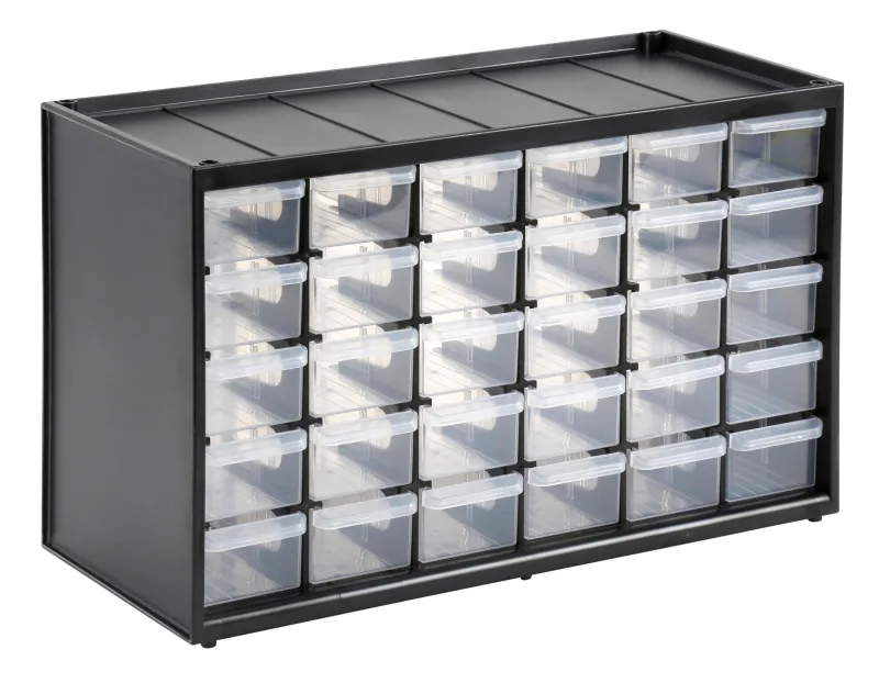 Organizador de tornillos de polipropileno con 30 cajones de 22.5x36.5x15.5 cm