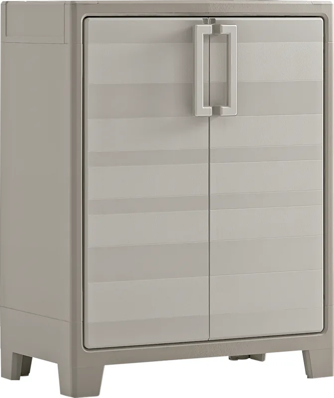Armario bajo de resina gulliver mini 80x100x44 cm color beige 2 puertas