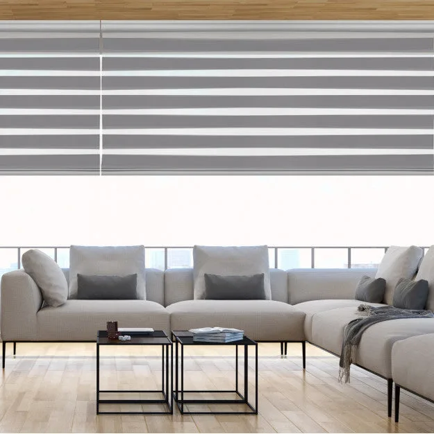 Stor planet lx245 - estor enrollable premium noche & dia serie platinum duolux acabado plata 140x250 cm